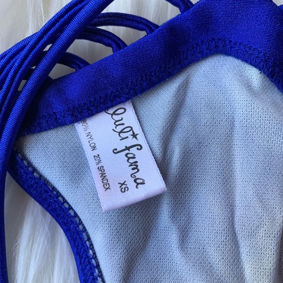 Luli Fama Strappy Ruched Back Bikini Bottom. - Picture 7 of 7